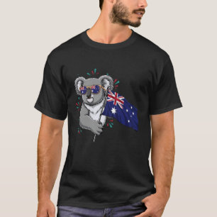 Australia Koala Bear Australian Flag T-Shirt
