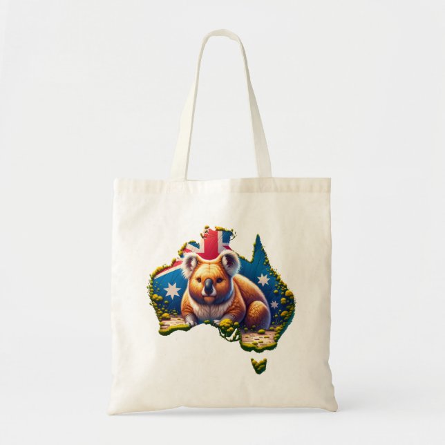 Australia Koala Bear flag map Tote Bag (Front)