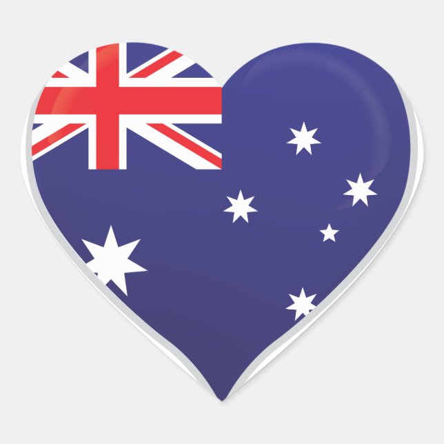Australia love flag pride heart sticker (Front)
