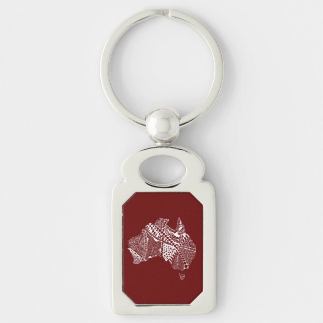 Australia Map Aussie Aussie Aussie Oi Oi Oi Key Ring (Front)