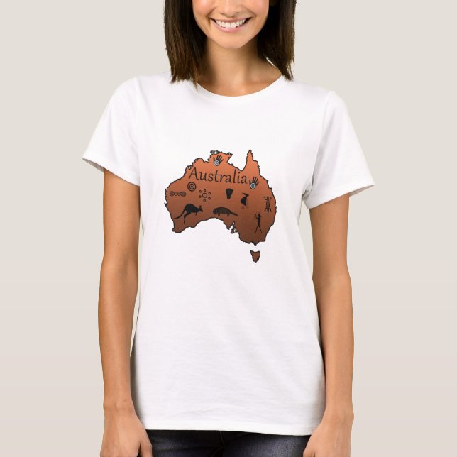 Australia map Australian continent T-Shirt (Front)