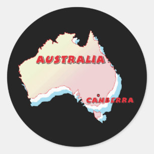 Australia Map Classic Round Sticker