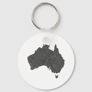 Australia Map Design with Hidden Borders Key Ring