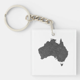Australia Map Design with Hidden Borders Key Ring