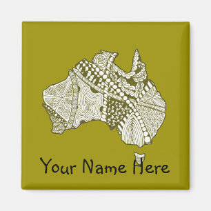 Australia Map Doodle Art Magnet
