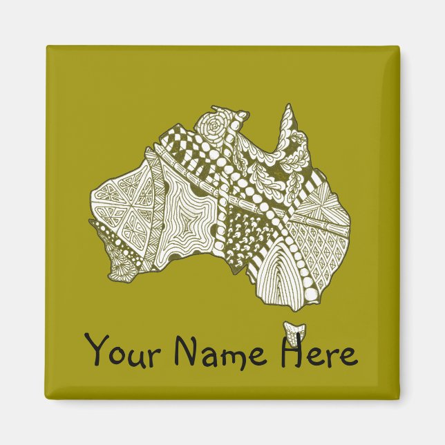 Australia Map Doodle Art Magnet (Front)