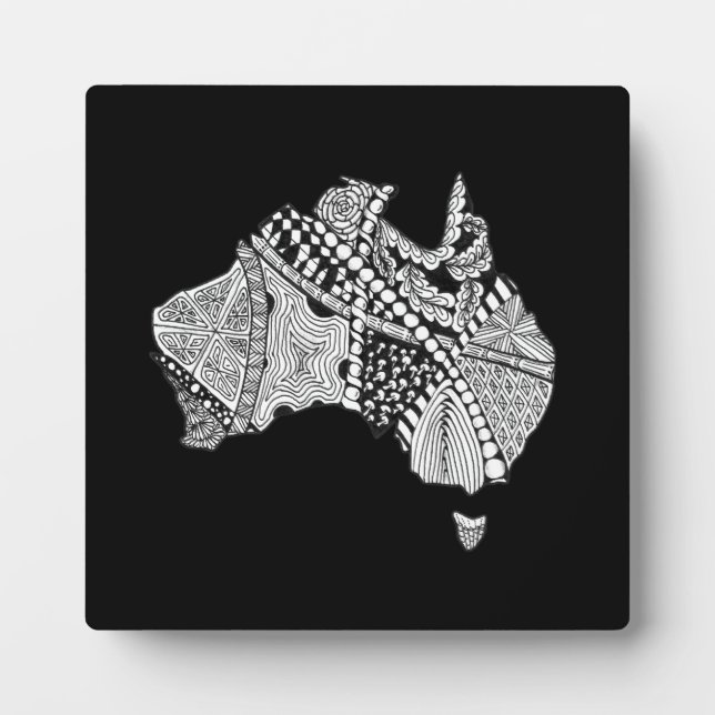Australia Map Doodle Art Plaque (Front)