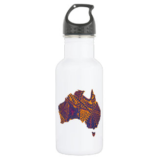 Australia Map Doodle Orange Purple 532 Ml Water Bottle