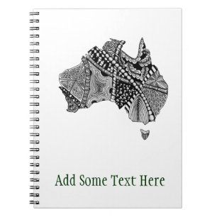 Australia Map Doodle Spiral Notebook