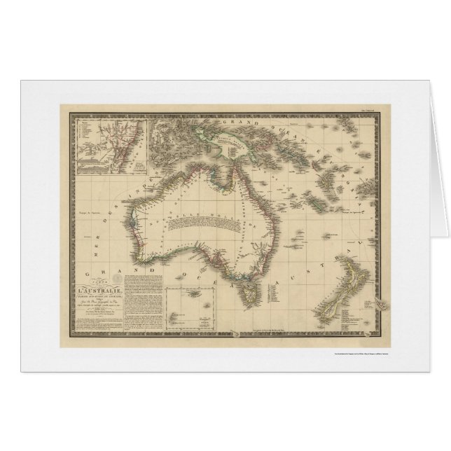 Australia Map Drawn by Adrien Hubert Brue 1826 (Front Horizontal)