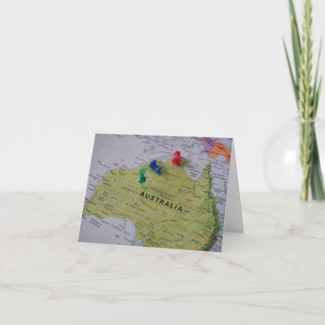 Australia Map Greeting Card  (Front)