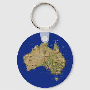 Australia Map Keychain