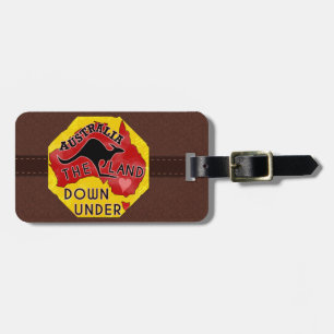 Australia Map Land Down Under Kangaroo Custom Name Luggage Tag