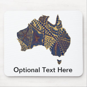 Australia Map Tan-Blue-Red Mouse Pad