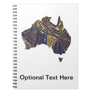 Australia Map Tan-Blue-Red Notebook