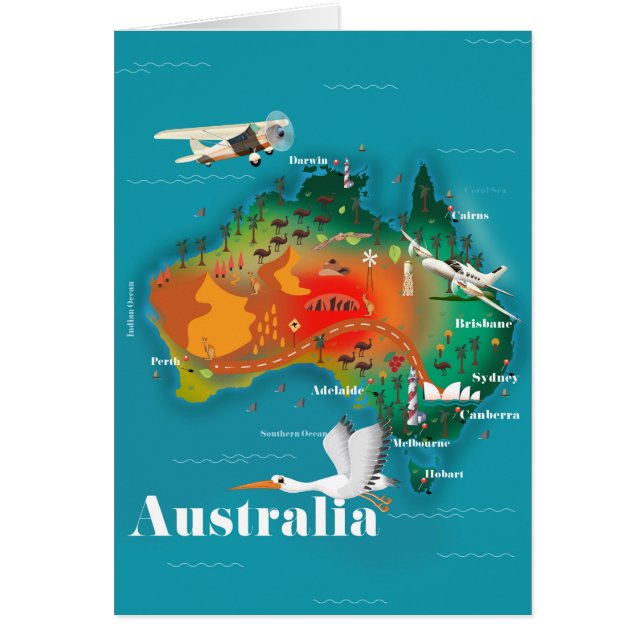 Australia Map Travel poster (Front)