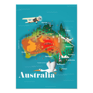 Australia Map Travel poster