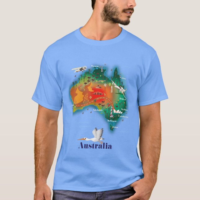 Australia Map Travel poster T-Shirt (Front)