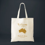 Australia Map Wedding Welcome Bag, Gold Tote Bag<br><div class="desc">Wedding weekend welcome gift bag for out of town guests to your wedding,  featuring image of Australia.  Fill the tote with your favourite goodies.</div>
