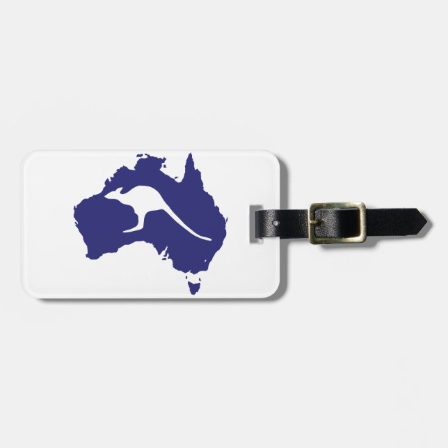 Australia Map With Kangaroo Silhouette Luggage Tag (Front Horizontal)