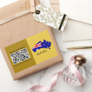 Australia Modern QR Code Stickers, Australian Flag Rectangular Sticker