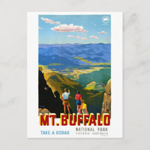 Australia Mt. Buffalo Vintage Travel Poster Postcard