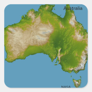 Australia, NASA from Space Satellite Image Square Sticker