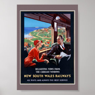 Australia New South Wales Restored Vintage Poster