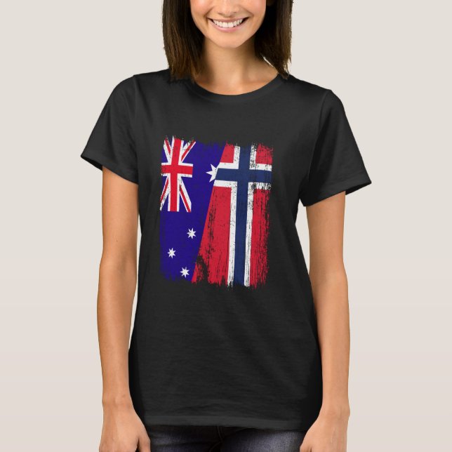 Australia Norway Half Flag Australian Norwegian An T-Shirt (Front)