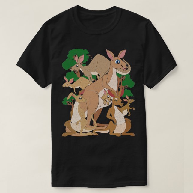 Australia Outback Marsupial Animal Kangaroo T-Shirt (Design Front)