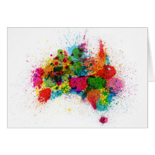 Australia Paint Splashes Map