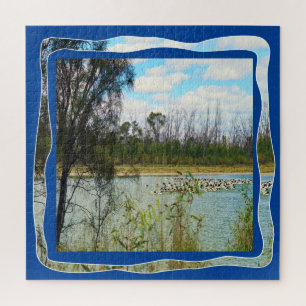 Australia Pelican Flock River Murray, Jigsaw Puzzle