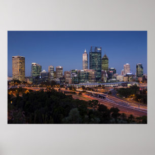 Australia, Perth, city skyline from Kings Park Poster