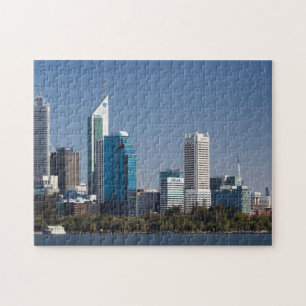 Australia, Perth, city skyline from Swan River Jigsaw Puzzle