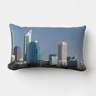 Australia, Perth, city skyline from Swan River Lumbar Cushion