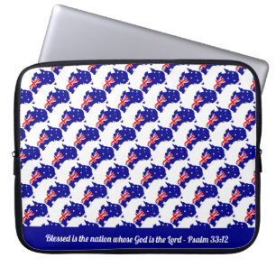 AUSTRALIA Psalm 33:12 Blessed Nation Laptop Sleeve