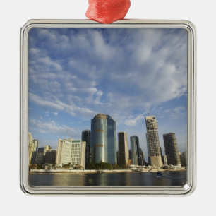 Australia, Queensland, Brisbane, Skyscrapers and Metal Tree Decoration