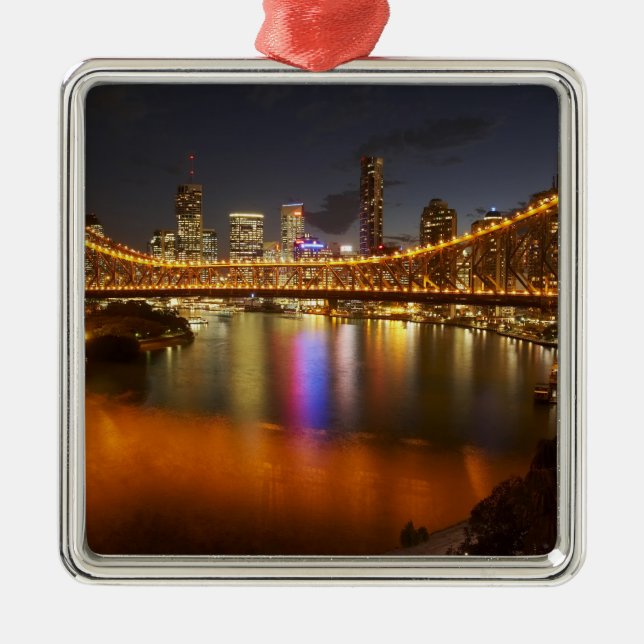 Australia, Queensland, Brisbane, Story Bridge, 2 Metal Tree Decoration (Front)