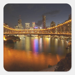 Australia, Queensland, Brisbane, Story Bridge, 2 Square Sticker