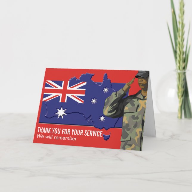 Australia REMEMBRANCE DAY Armed Forces Card (Front)