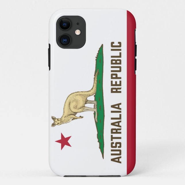 Australia Republic California Flag Kangaroo Case-Mate iPhone Case (Back)