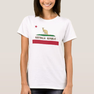 Australia Republic California Flag Kangaroo T-Shirt