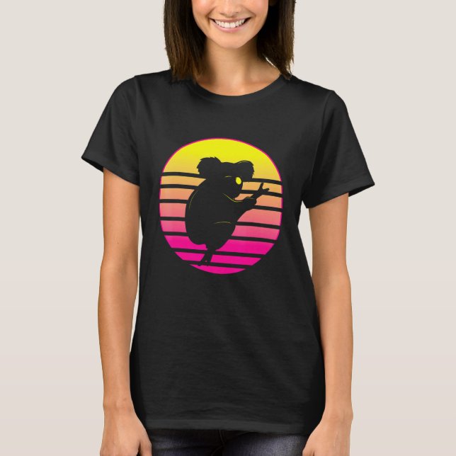 Australia Retro Koala Bear Silhouette Sunset T-Shirt (Front)