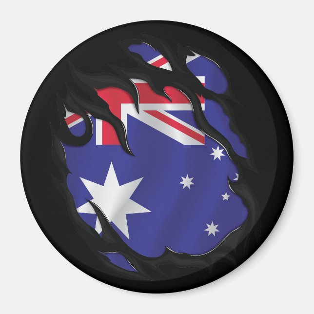 Australia Ripped Flag Magnet (Front)