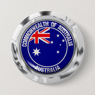Australia Round Emblem 7.5 Cm Round Badge