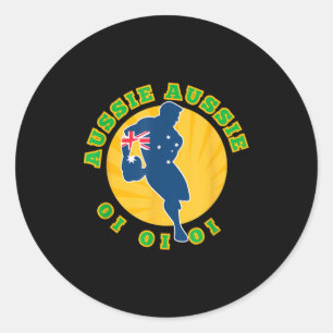 Australia Rugby, Wallabies Aussie Aussie Aussie Oi Classic Round Sticker
