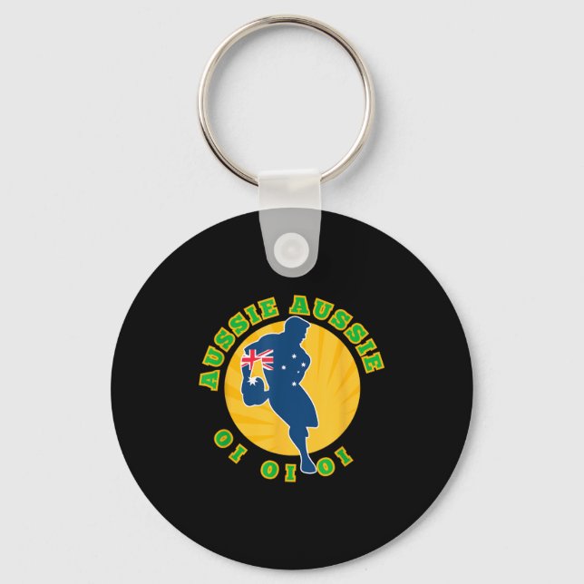 Australia Rugby, Wallabies Aussie Aussie Aussie Oi Key Ring (Front)