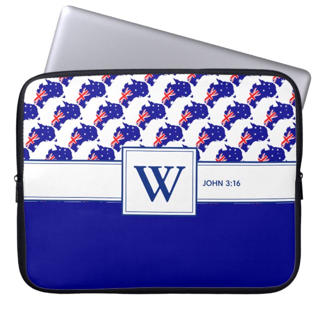 AUSTRALIA Scripture Christian Monogram Laptop Laptop Sleeve (Front)