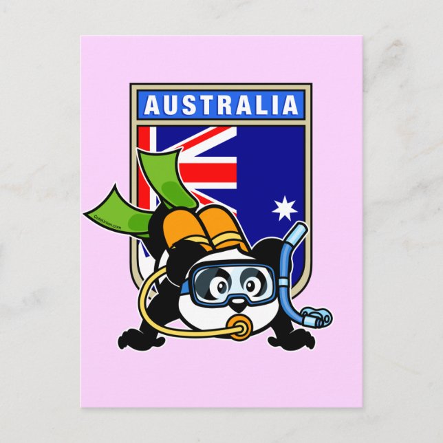 Australia Scuba Diving Panda Postcard (Front)
