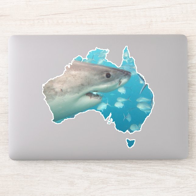 Australia Shape Great White Shark Close Up (Computer)